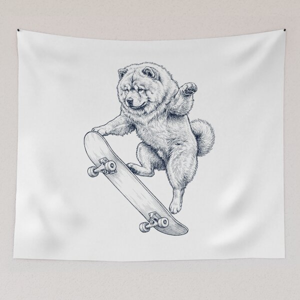 Item preview, Vintage Chow Chow Skateboarding Skate Dog Dad Lover designed and sold by DoodleTortle.