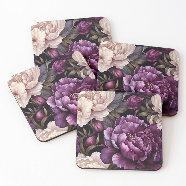 Item preview, Purple Peonies with Diamonds Seamless Pattern designed and sold by Leylita Design.