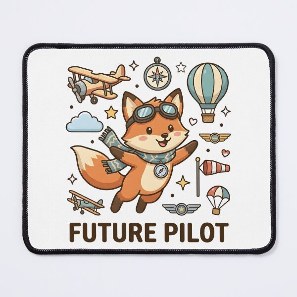 Item preview, Cute Fox Future Pilot Kids T-Shirt – Flying Fox Cartoon Design designed and sold by DIRTYSKETCHH.