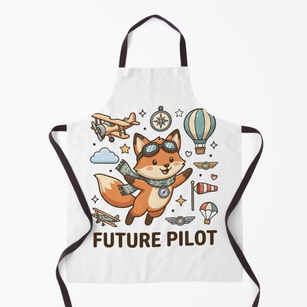 Item preview, Cute Fox Future Pilot Kids T-Shirt – Flying Fox Cartoon Design designed and sold by DIRTYSKETCHH.