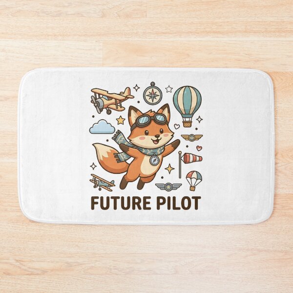 Item preview, Cute Fox Future Pilot Kids T-Shirt – Flying Fox Cartoon Design designed and sold by DIRTYSKETCHH.