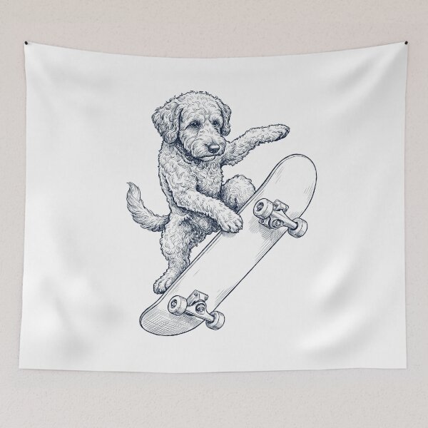 Item preview, Vintage Cockapoo Skateboarding Skate Dog Dad Lover designed and sold by DoodleTortle.