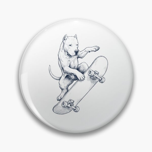 Item preview, Vintage Dogo Argentino Skateboarding Skate Dog Dad Lover designed and sold by DoodleTortle.