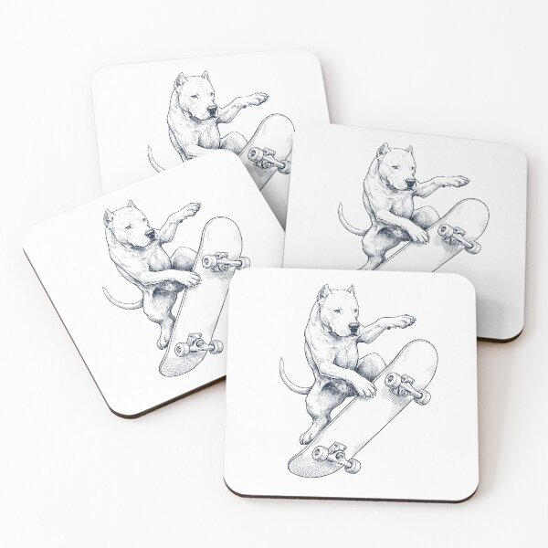 Item preview, Vintage Dogo Argentino Skateboarding Skate Dog Dad Lover designed and sold by DoodleTortle.