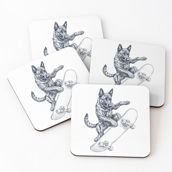 Item preview, Vintage Dutch Shepherd Skateboarding Skate Dog Dad Lover designed and sold by DoodleTortle.