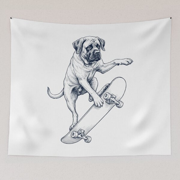 Item preview, Vintage English Mastiff Skateboarding Skate Dog Dad Lover designed and sold by DoodleTortle.