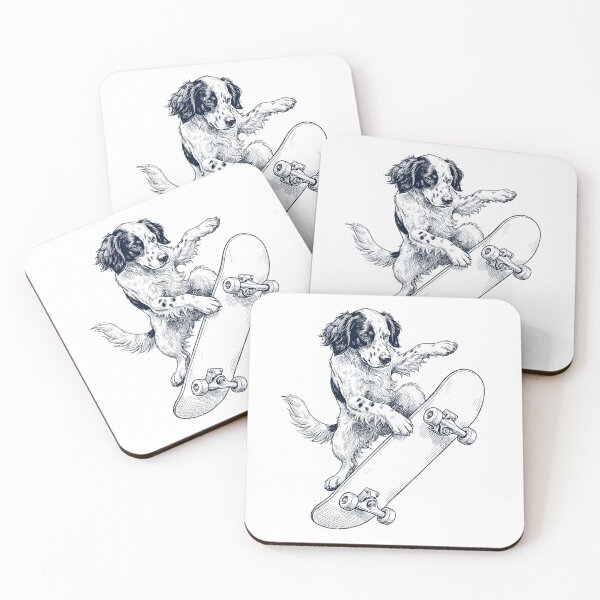 Artikelvorschau, Vintage English Setter Skateboarding Skate Dog Dad Lover entworfen und verkauft von DoodleTortle.