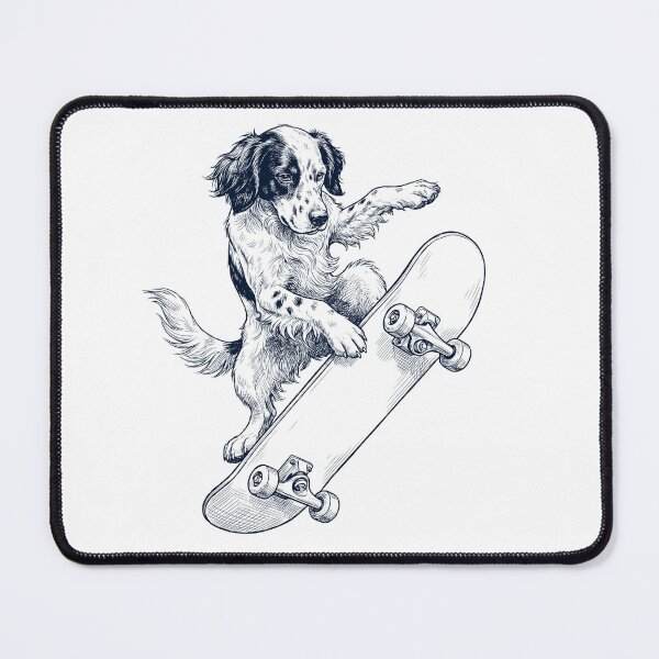 Item preview, Vintage English Setter Skateboarding Skate Dog Dad Lover designed and sold by DoodleTortle.