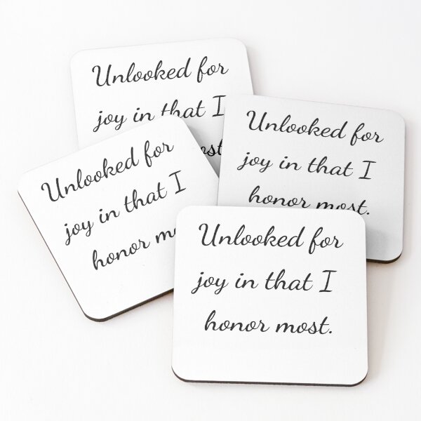 Item preview, "Unlooked for joy in that I honor most." - handwriting black designed and sold by ariksworld.