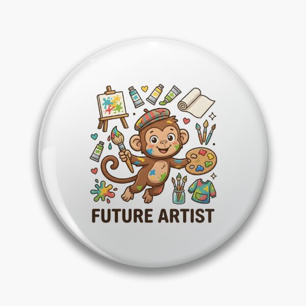 Item preview, Cute Monkey Future Artist Kids T-Shirt – Funny Painting Monkey designed and sold by DIRTYSKETCHH.