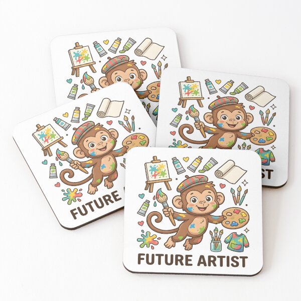 Item preview, Cute Monkey Future Artist Kids T-Shirt – Funny Painting Monkey designed and sold by DIRTYSKETCHH.