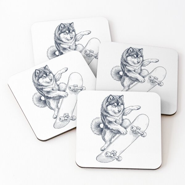 Item preview, Vintage Finnish Lapphund Skateboarding Skate Dog Dad Lover designed and sold by DoodleTortle.