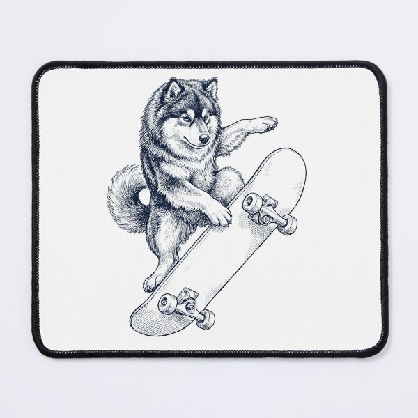 Item preview, Vintage Finnish Lapphund Skateboarding Skate Dog Dad Lover designed and sold by DoodleTortle.