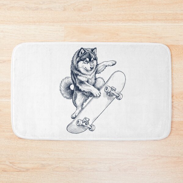 Item preview, Vintage Finnish Lapphund Skateboarding Skate Dog Dad Lover designed and sold by DoodleTortle.