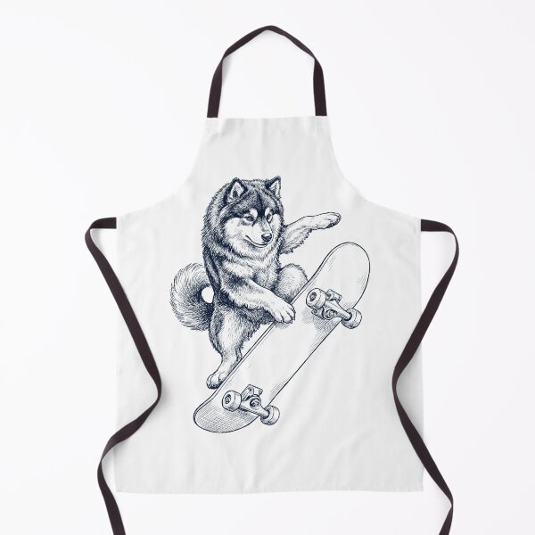 Item preview, Vintage Finnish Lapphund Skateboarding Skate Dog Dad Lover designed and sold by DoodleTortle.