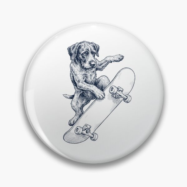 Item preview, Vintage German Wirehaired Pointer Skateboarding Skate Dog Dad Lover designed and sold by DoodleTortle.