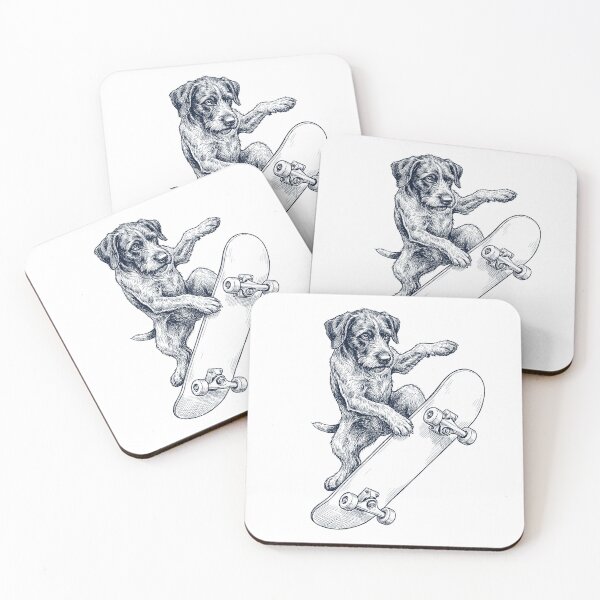 Item preview, Vintage German Wirehaired Pointer Skateboarding Skate Dog Dad Lover designed and sold by DoodleTortle.