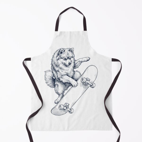 Item preview, Vintage German Spitz Skateboarding Skate Dog Dad Lover designed and sold by DoodleTortle.