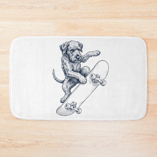 Item preview, Vintage Giant Schnauzer Skateboarding Skate Dog Dad Lover designed and sold by DoodleTortle.