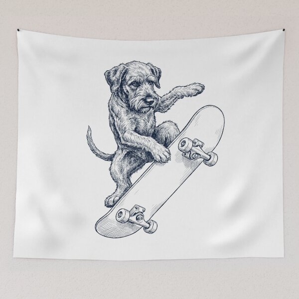 Item preview, Vintage Giant Schnauzer Skateboarding Skate Dog Dad Lover designed and sold by DoodleTortle.