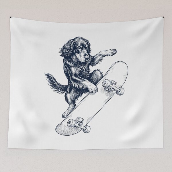 Item preview, Vintage Gordon Setter Skateboarding Skate Dog Dad Lover designed and sold by DoodleTortle.
