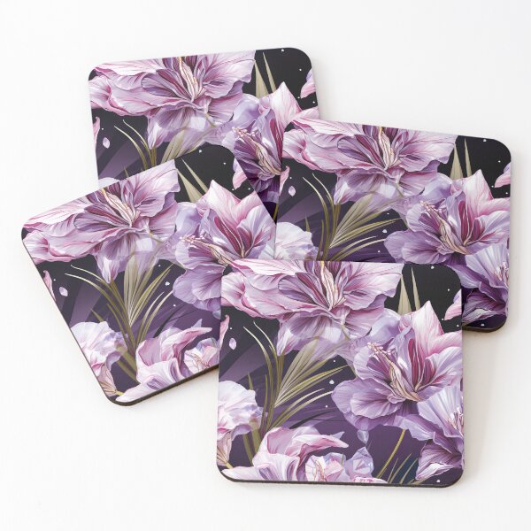 Item preview, Purple and white iris flower seamless pattern designed and sold by Leylita Design.