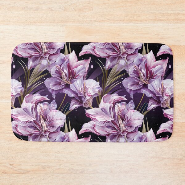 Item preview, Purple and white iris flower seamless pattern designed and sold by Leylita Design.