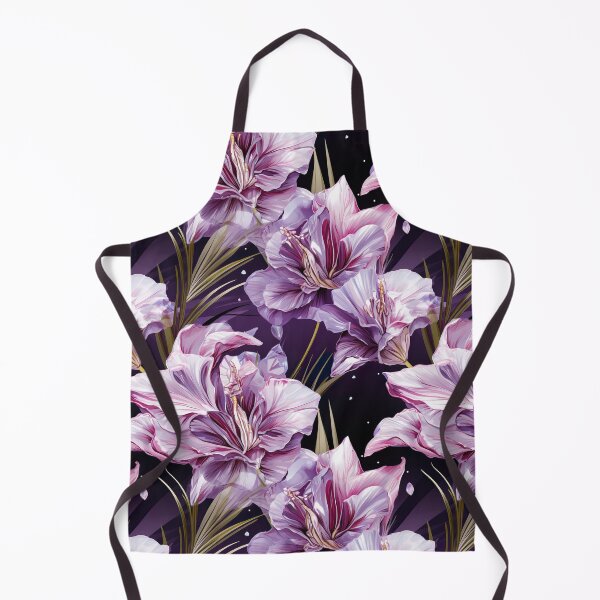 Item preview, Purple and white iris flower seamless pattern designed and sold by Leylita Design.