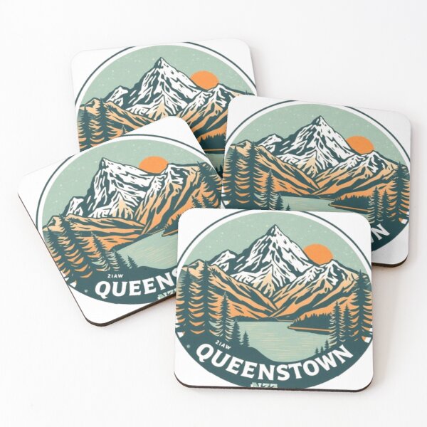 Item preview, Queenstown New Zealand Vintage Mountain Logo Travel Design designed and sold by MystiColo.