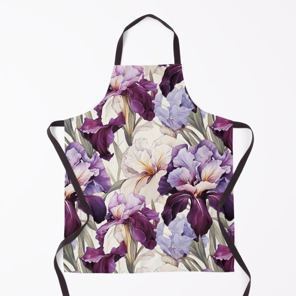 Item preview, Purple and white iris flower seamless pattern designed and sold by Leylita Design.