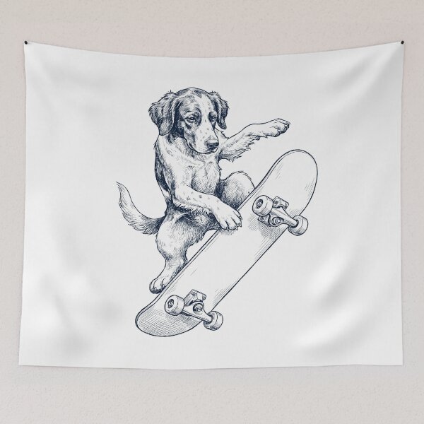 Item preview, Vintage Irish Red And White Setter Skateboarding Skate Dog Dad Lover designed and sold by DoodleTortle.