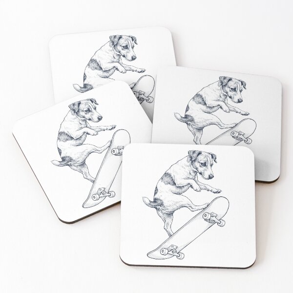 Item preview, Vintage Jack Russell Terrier Skateboarding Skate Dog Dad Lover designed and sold by DoodleTortle.