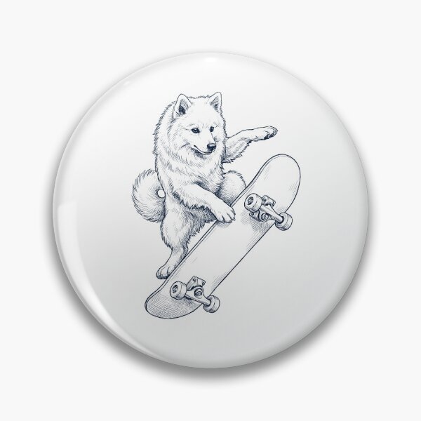 Item preview, Vintage Japanese Spitz Skateboarding Skate Dog Dad Lover designed and sold by DoodleTortle.