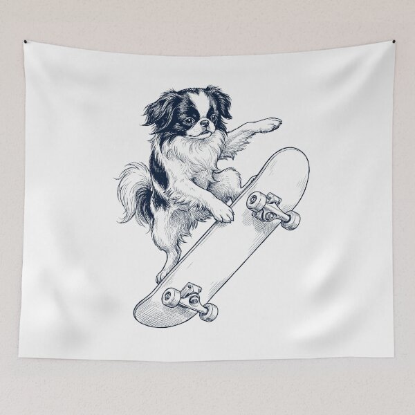 Item preview, Vintage Japanese Chin Skateboarding Skate Dog Dad Lover designed and sold by DoodleTortle.