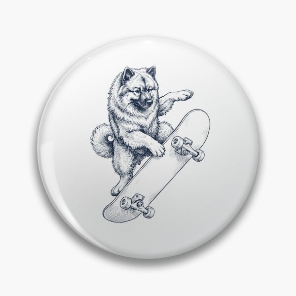 Item preview, Vintage Keeshond Skateboarding Skate Dog Dad Lover designed and sold by DoodleTortle.