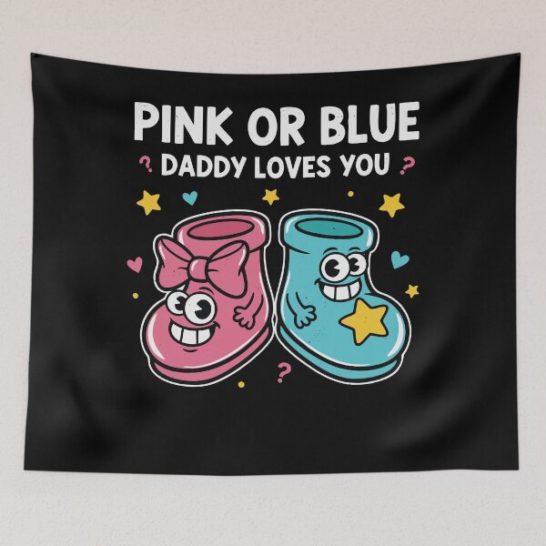 Item preview, Gender Reveal Pink Or Blue Daddy Loves You Baby designed and sold by LuminOrb.