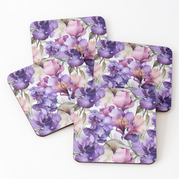 Item preview, Purple Watercolor Iris flower pattern designed and sold by Leylita Design.