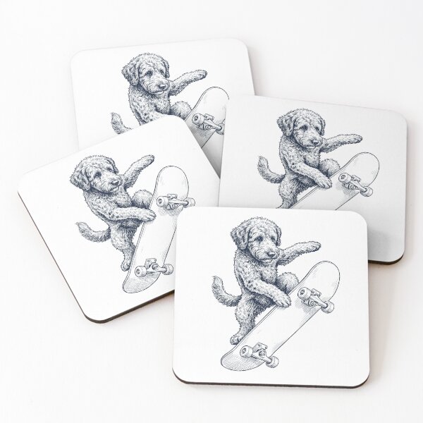 Item preview, Vintage Labradoodle Skateboarding Skate Dog Dad Lover designed and sold by DoodleTortle.
