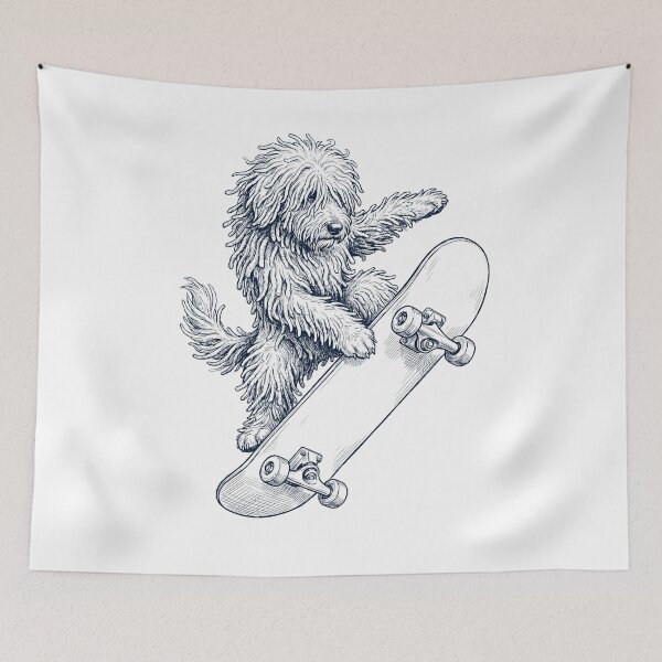 Item preview, Vintage Komondor Skateboarding Skate Dog Dad Lover designed and sold by DoodleTortle.