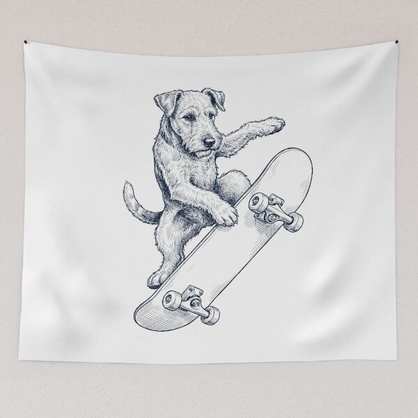 Item preview, Vintage Lakeland Terrier Skateboarding Skate Dog Dad Lover designed and sold by DoodleTortle.