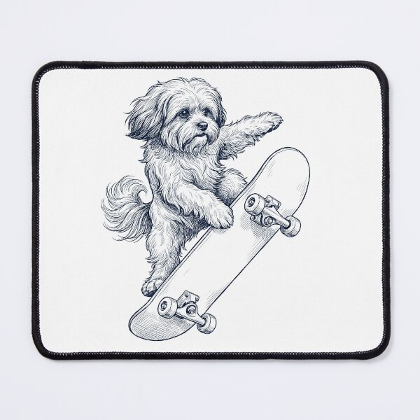 Item preview, Vintage Lhasa Apso Skateboarding Skate Dog Dad Lover designed and sold by DoodleTortle.