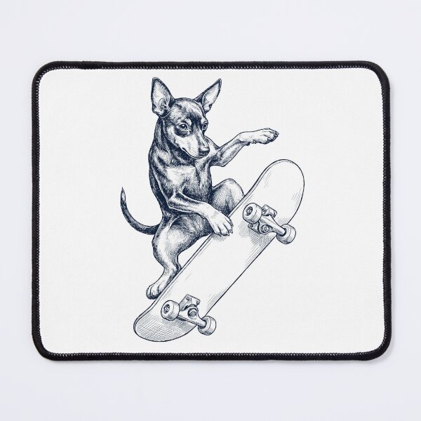 Item preview, Pinscher miniatura vintage, patinador, amante de los perros patinadores designed and sold by DoodleTortle.