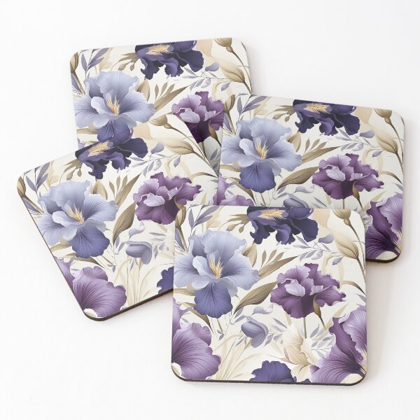 Item preview, Purple and white iris flower seamless pattern designed and sold by Leylita Design.