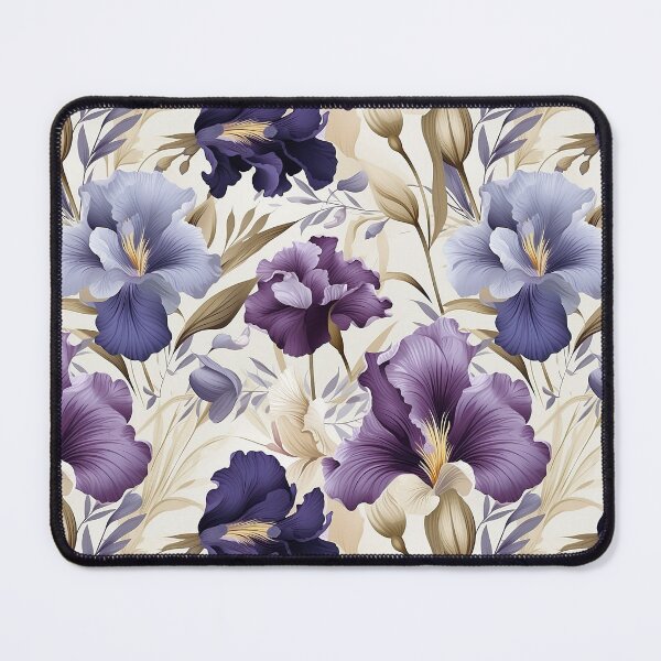 Item preview, Purple and white iris flower seamless pattern designed and sold by Leylita Design.