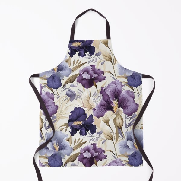 Item preview, Purple and white iris flower seamless pattern designed and sold by Leylita Design.