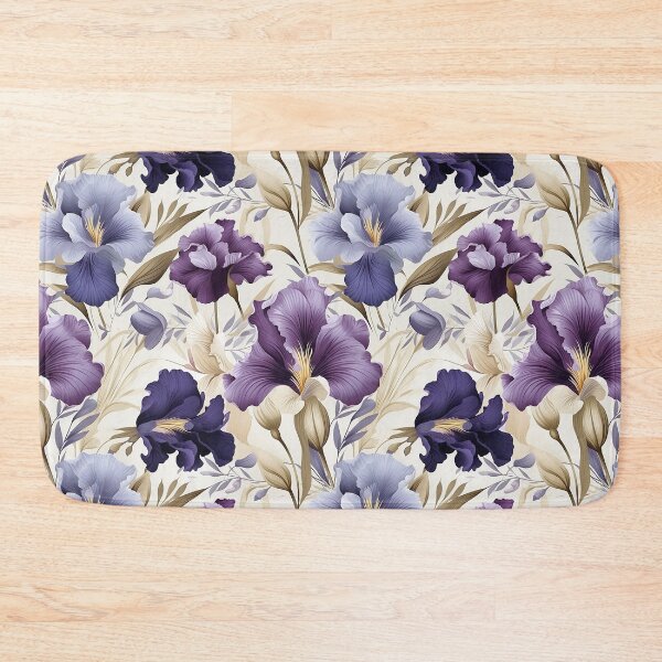 Item preview, Purple and white iris flower seamless pattern designed and sold by Leylita Design.