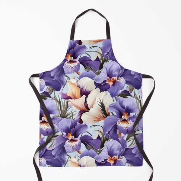 Item preview, Blue and white Iris flower seamless pattern designed and sold by Leylita Design.