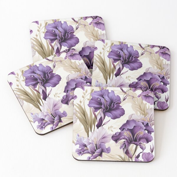 Item preview, Purple and white iris flower seamless pattern designed and sold by Leylita Design.