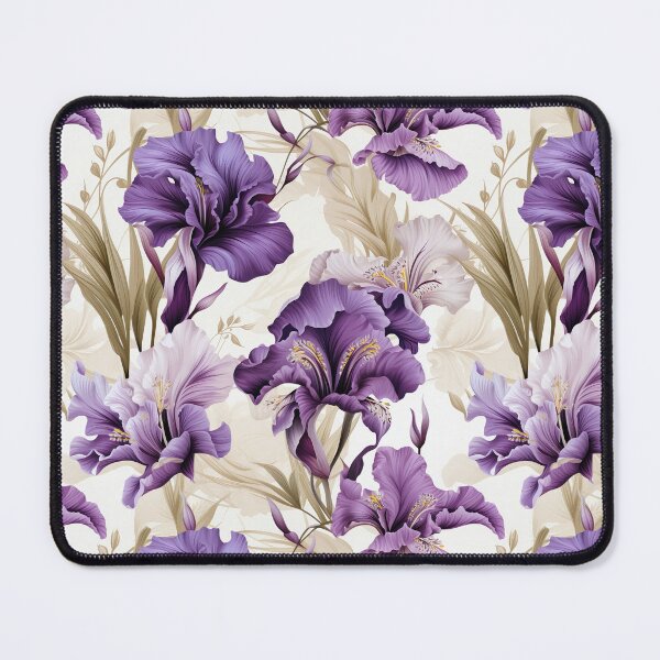Item preview, Purple and white iris flower seamless pattern designed and sold by Leylita Design.