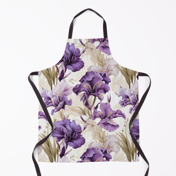 Item preview, Purple and white iris flower seamless pattern designed and sold by Leylita Design.